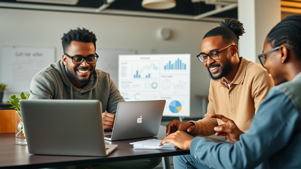 African startup founders in Nairobi planning innovative e-learning solutions for digital education Africa