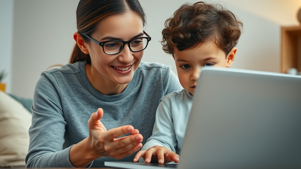 vigilant parent, protective expression, monitoring child